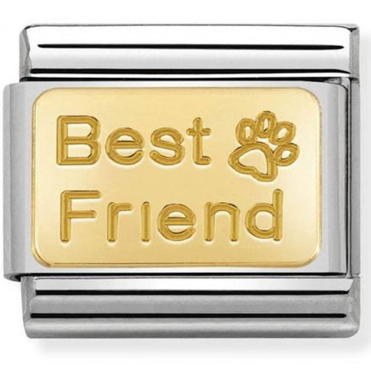 Nomination Classic Gold Best Friend Paw Print Charm Link 03012150
