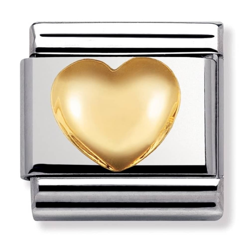 Nomination Classic Gold Raised Heart Charm Link 03011601