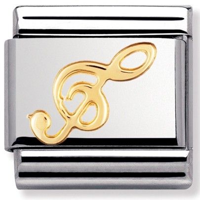 Nomination Classic Gold Music Treble Clef Charm Link 03011708
