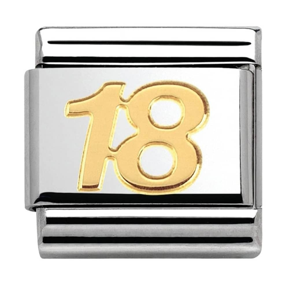 Nomination Classic Gold Number 18 Charm Link 03010934