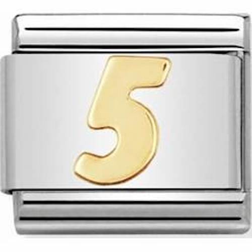 Nomination Classic Gold Number 5 Charm Link 03010205