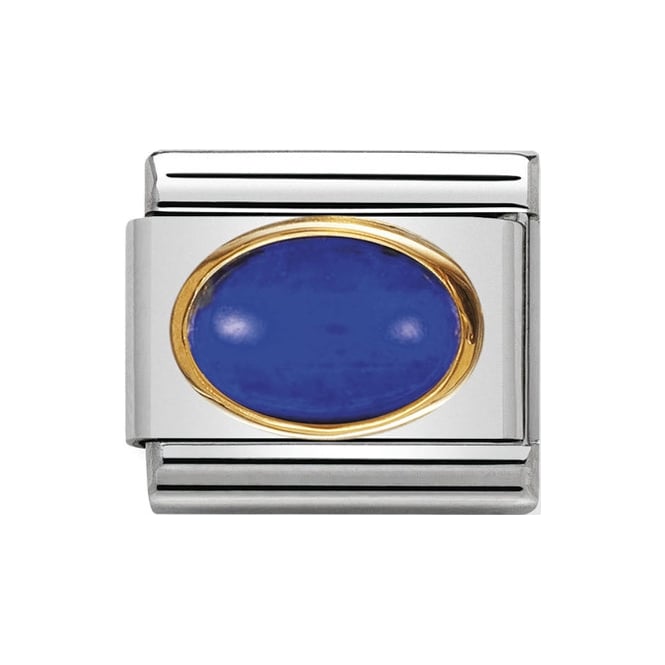 Nomination Classic Gold Oval Sapphire Stone Charm Link 03050408