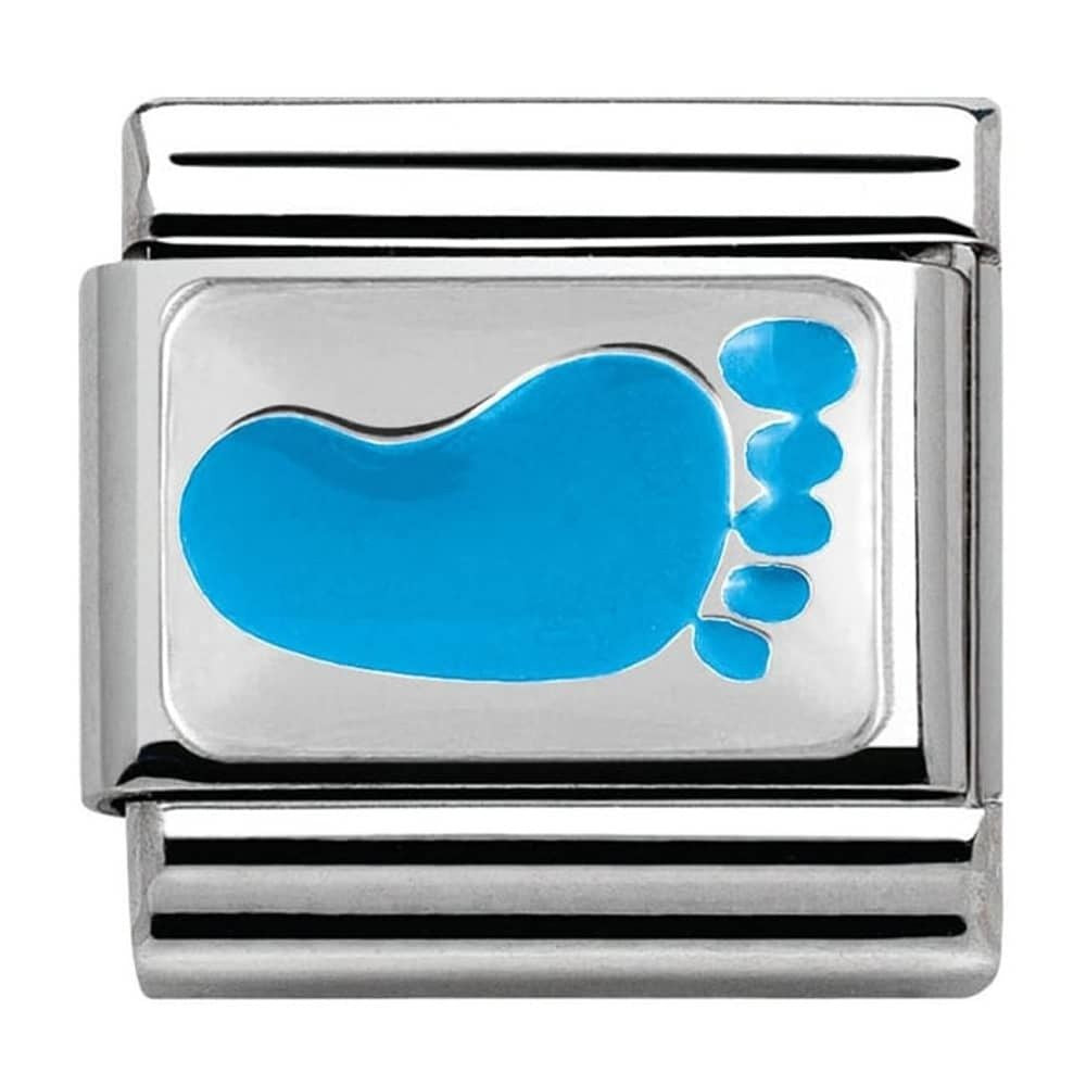Nomination New Arrival Baby Silver Blue Foot Charm Link 33028111