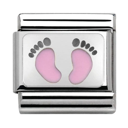Nomination New Arrival Baby Silver Pink Feet Charm Link 33020814