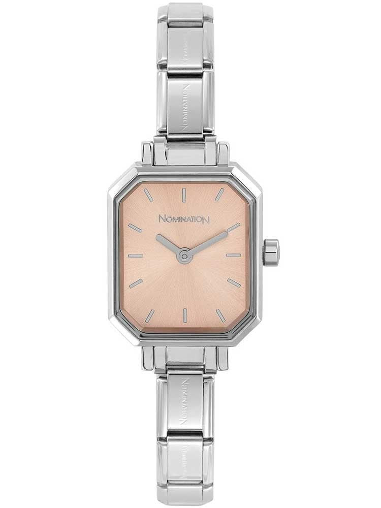 Nomination Classic Paris Watch Bracelet Silver Pink Rectangular