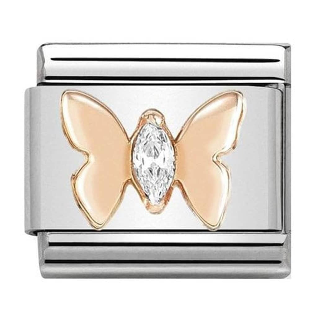 Nomination Classic Rose Gold Butterfly CZ Animal Charm Link 43030519