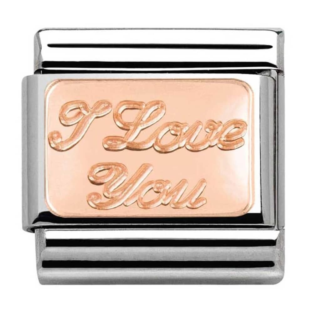 Nomination Classic Rose Gold I Love You Charm Link 430101130