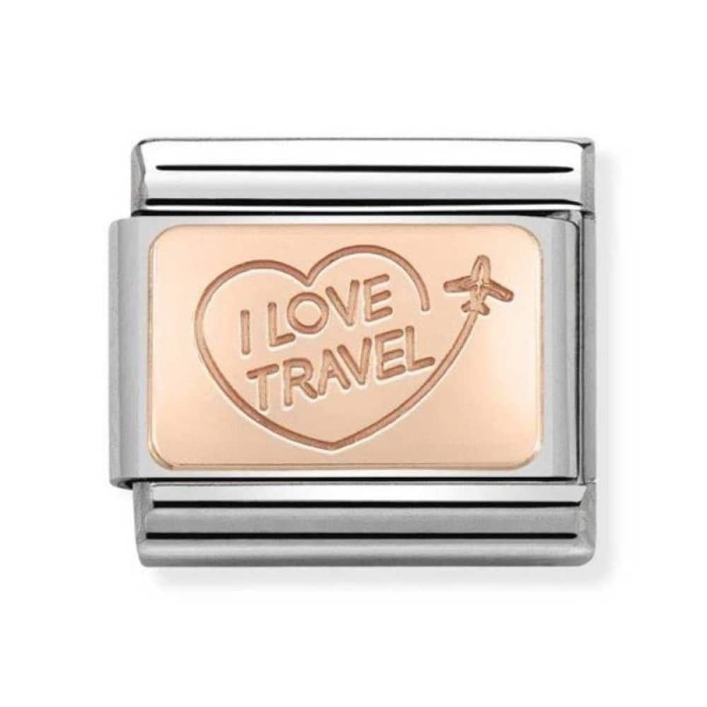 Nomination Classic Rose Gold I Love Travel Charm Link 43011002