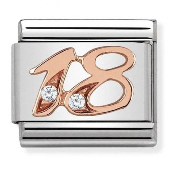 Nomination Classic Rose Gold Number 18 Charm Link 4303121518