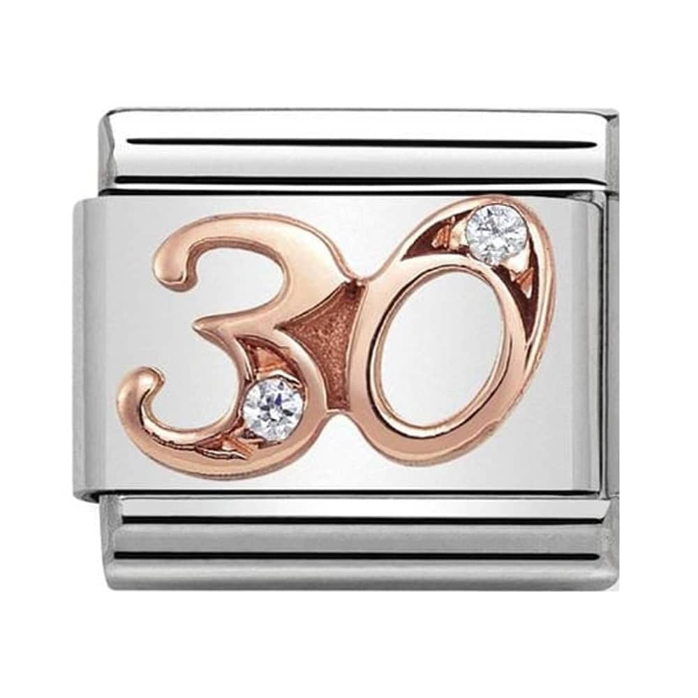 Nomination Classic Rose Gold Number 30 Charm Link 43031530l