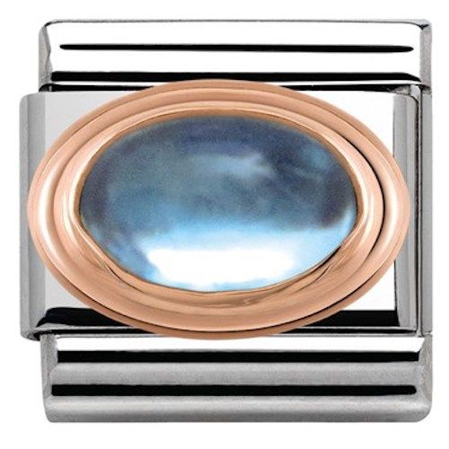 Nomination Rose Gold Oval Topaz Stone Charm Link 43050213