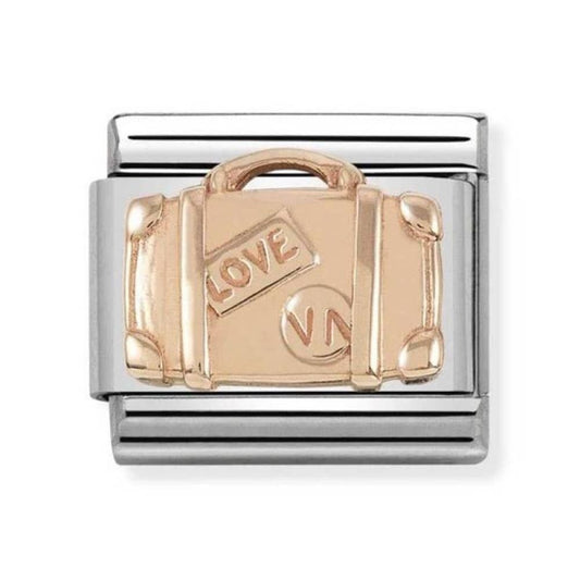 Nomination Classic Rose Gold Travel Suitcase Charm Link 43010207