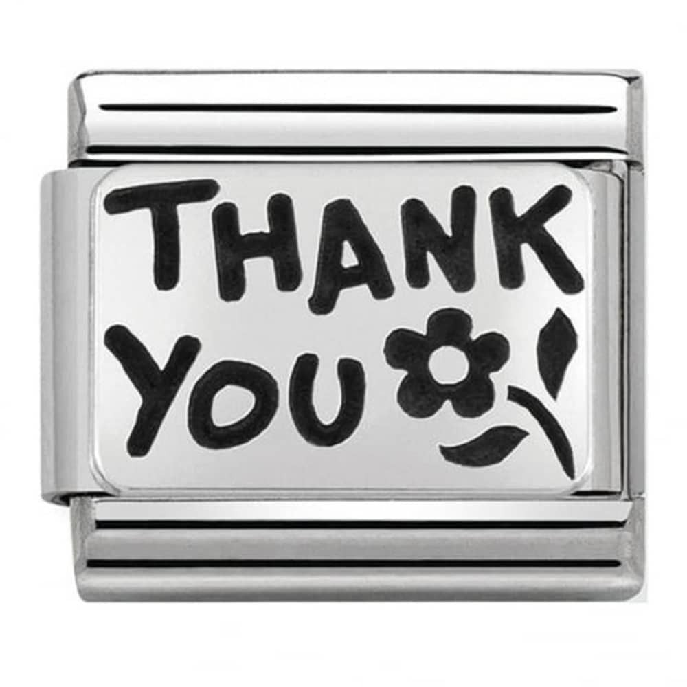 Nomination Classic Silver Thank You Charm Link 33010242
