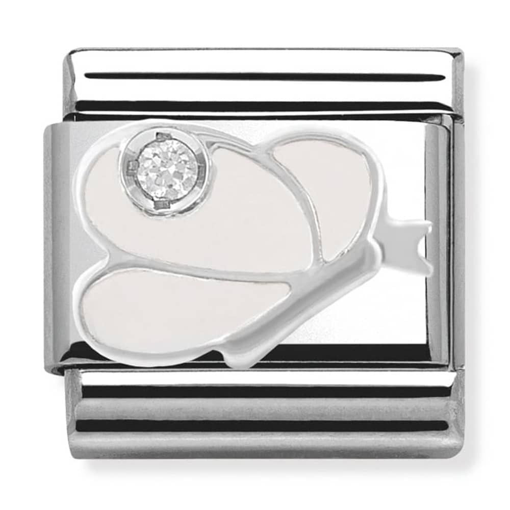 Nomination Classic Silver White CZ Butterfly Animal Charm Link 33030508