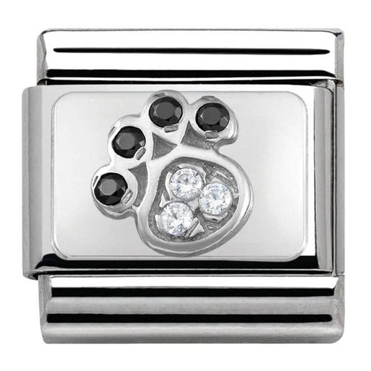 Nomination Classic Silver CZ Paw Print Animal Charm Link 33030414
