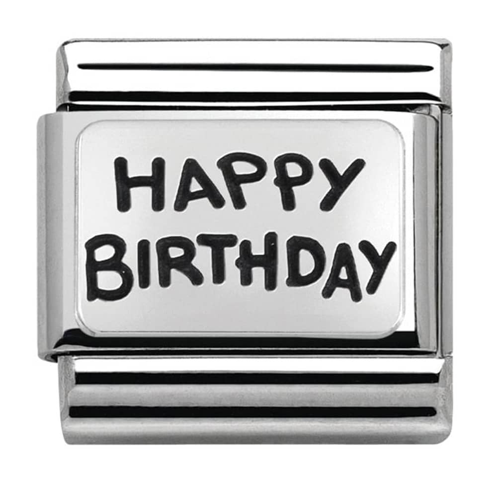 Nomination Classic Silver Happy Birthday Charm Link 33010241