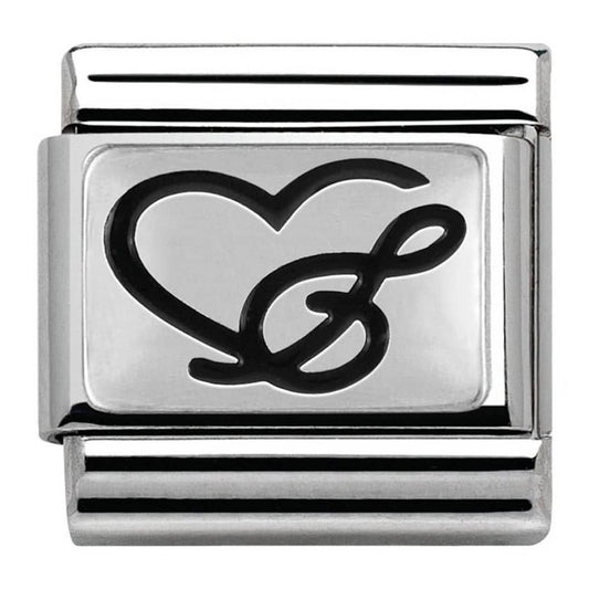 Nomination Silver Music Heart Treble Clef Charm Link 33010204