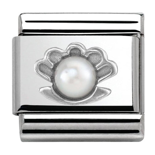 Nomination Classic Silver Oyster with Pearl Charm Link 33050103