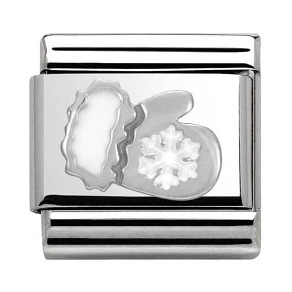 Nomination Classic Silver Snowflake Mitten Xmas Charm 33020401