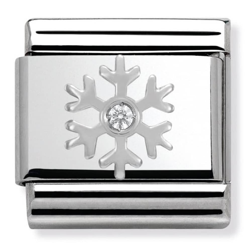 Nomination Classic Silver Snowflake Xmas Charm Link 33031302