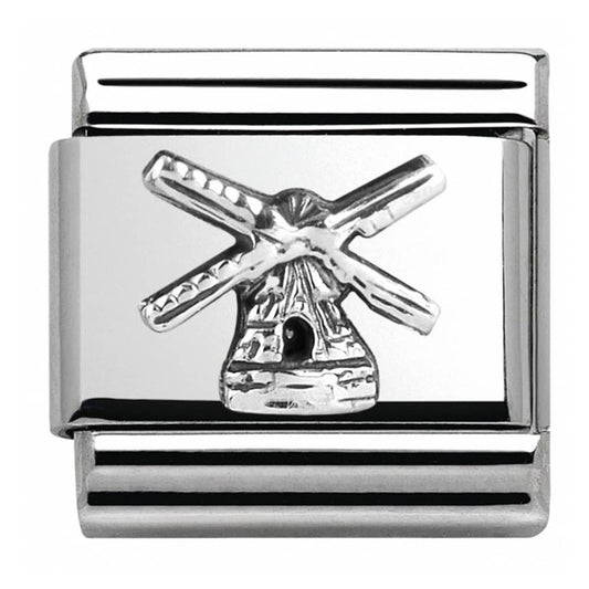 Nomination  Silver Windmill Holland Travel Charm Link 33010521