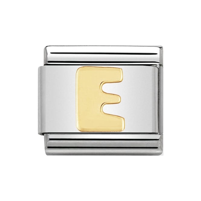 Nomination Gold Initial E Charm Link 03010105