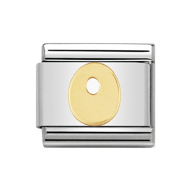Nomination Gold Initial O Charm Link 03010115