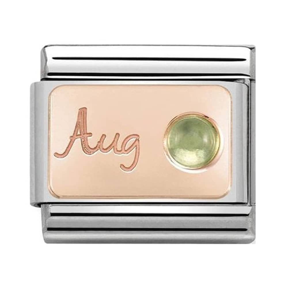 Nomination Rose Gold August Birthstone Charm Link 43050808
