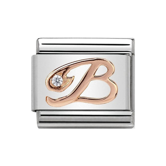 Nomination Rose Gold Initial B Charm Link 43031002