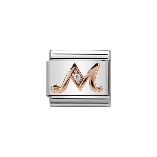 Nomination Rose Gold Initial M Charm Link43031013