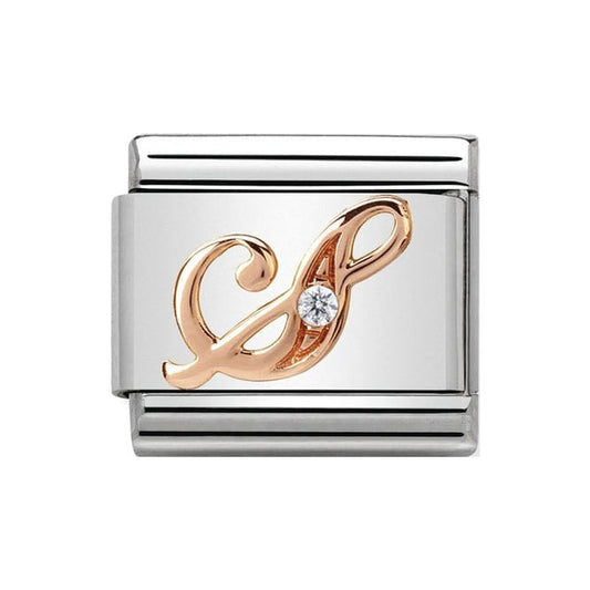 Nomination Rose Gold Initial S Charm Link 43031019