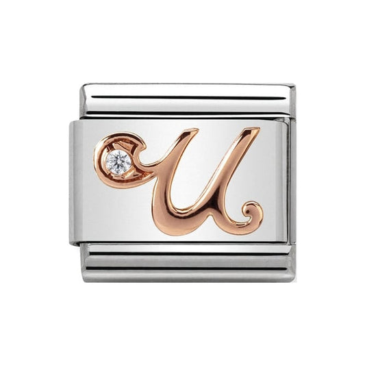 Nomination Rose Gold Initial U Charm Link 43031021