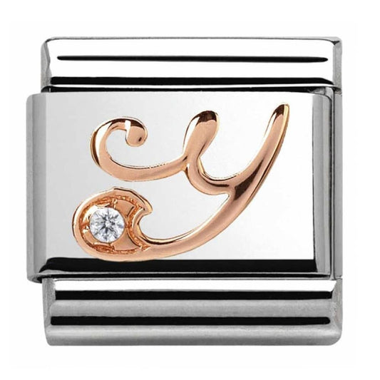 Nomination Rose Gold Initial Y Charm Link 43031025