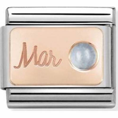 Nomination Rose Gold March Birthstone Charm Link 43050803