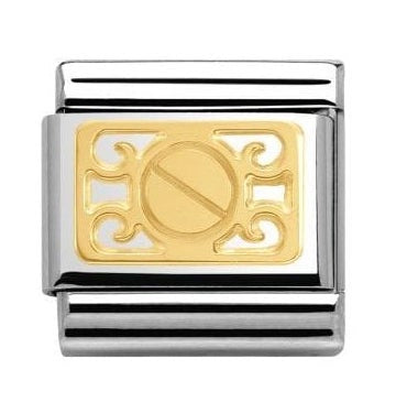 Nomination Classic Gold Plate with Screws Charm Link 03015305