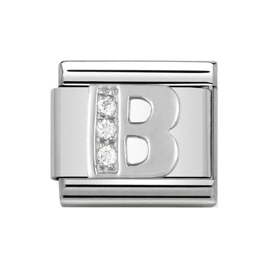 Nomination Silver Initial B Charm Link 33030102