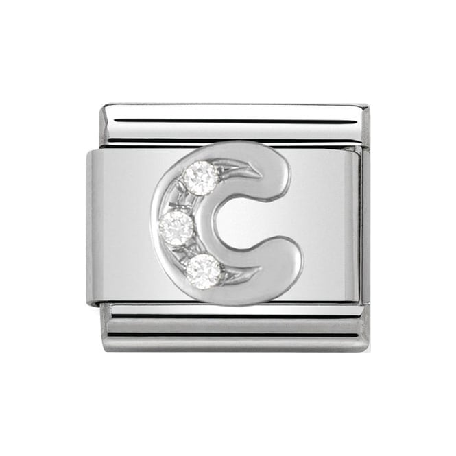 Nomination Silver Initial C Charm Link 33030103
