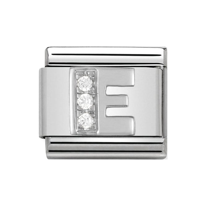 Nomination Silver Initial E Charm Link 33030105