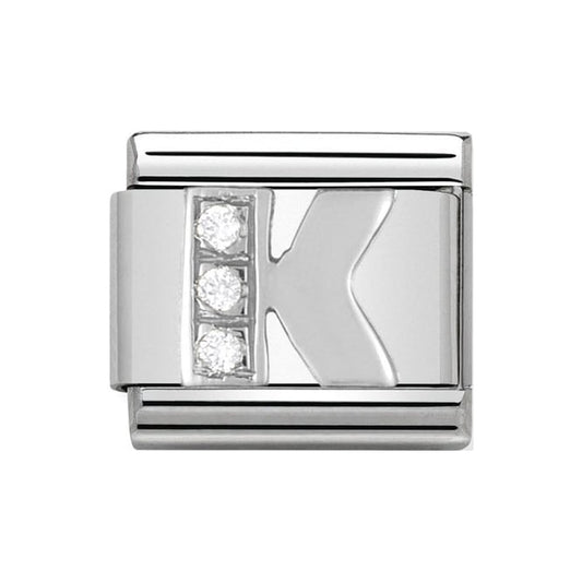 Nomination Silver Initial K Charm Link33030111