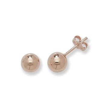 Rose Gold Plate 7mm Ball Stud Earrings