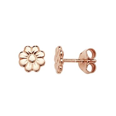 Rose Gold Plate Small Daisy Stud Earrings PLE089B