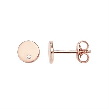 Rose Gold Plate Tiny CZ Stud Earrings PLE712B