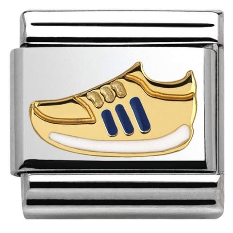 Nomination Classic Gold And Blue Running Shoes Charm Link 03024234
