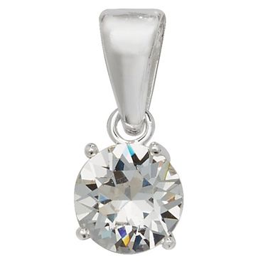 Silver 10mm CZ Circle Pendant PLP835B