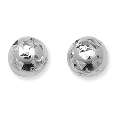 Silver 6mm Disco Ball Stud Earrings