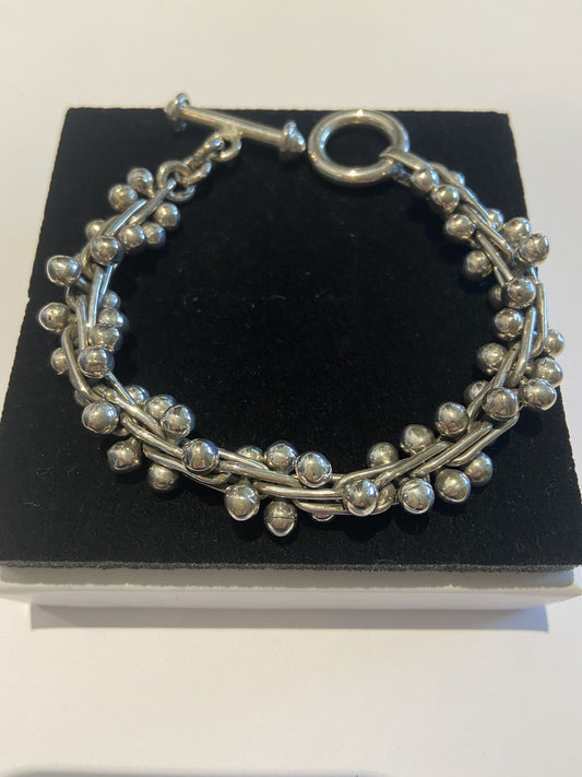 Silver Bracelet Classic Grape Style Chunky Solid Workmanship