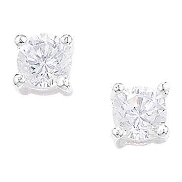 Silver Claw Set 4mm CZ Stud Earrings PLE059A