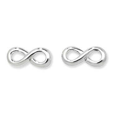 Silver Infinity Stud Earrings PLE558B