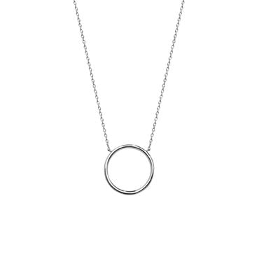 Silver Necklace with Classic Trendy Circle