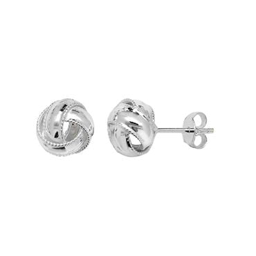 Silver Smooth Knot Stud Earrings
